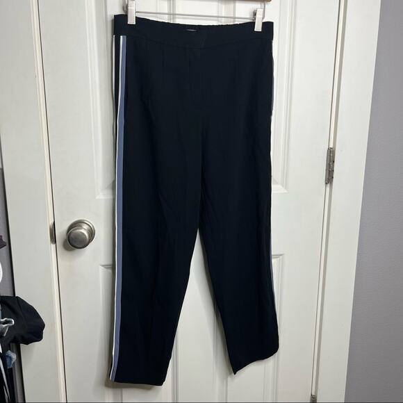 Aritzia Babaton Conan Black Side Stripe High Rise Cropped Pants Size 10 - Picture 2 of 7